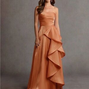 Azazie Orange Evening Gown